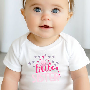 Princess Little Sister Sibling Baby Bodysuit