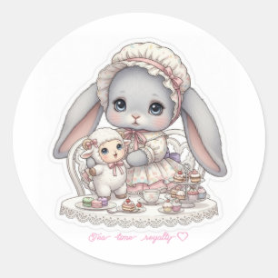 Princess Lolita Bunny - Pink & White Afternoon Tea Classic Round Sticker