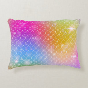 Princess Mermaid: Kawaii Scales Background Decorative Cushion