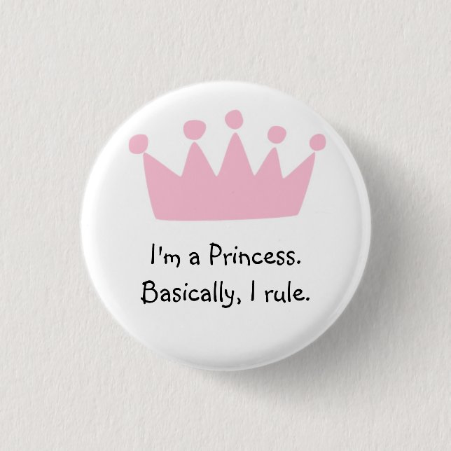 Princess Metal Button Badge (Front)