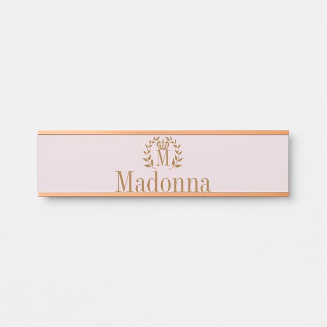 Princess Monogram Name Door Name Plate Sign (Front)