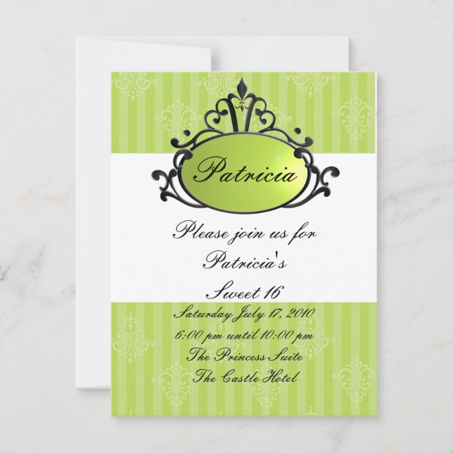 Princess Name Filigree Invitation (Front)