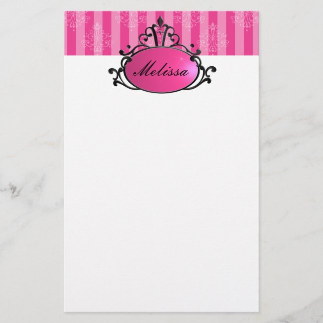 Princess Name Filigree Stationery (Front)