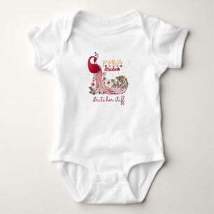 Princess (NAME) Peacock Struts Her Stuff - Shower Baby Bodysuit