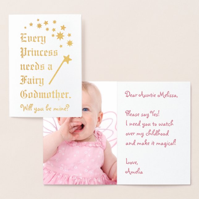 Princess Needs a Fairy Godmother Photo Gold Stars  Foil Card (Display)