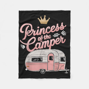 Princess Of Camper Camping Van Trailer Rv A Women Fleece Blanket