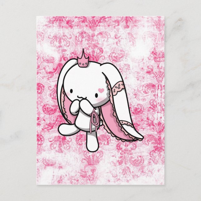 Princess of Hearts White Rabbit Postcard (Front)