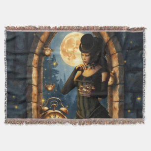 Princess of the Clocks – Keeper of Moonlit Hours. Throw Blanket