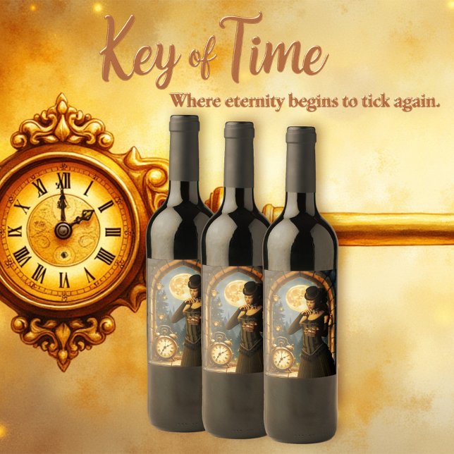 Princess of the Clocks – Keeper of Moonlit Hours.  Wine Label (Creator Uploaded)