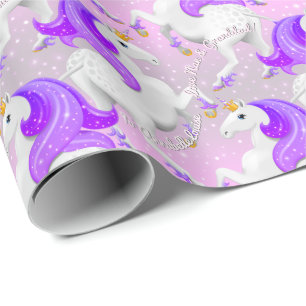 Princess of The Forest Rearing Magical Unicorn Wrapping Paper
