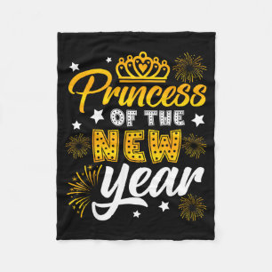Princess Of The New Year 2026 New Years Eve Firewo Fleece Blanket