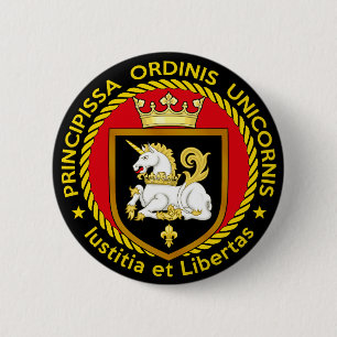 Princess of the Order of the Unicorn Honour 6 Cm Round Badge