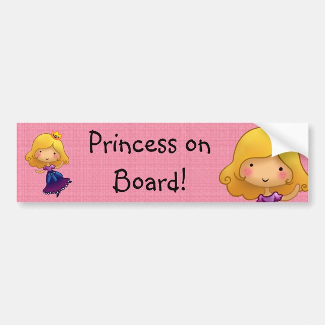 Princess on Board customisable sticker (Front)