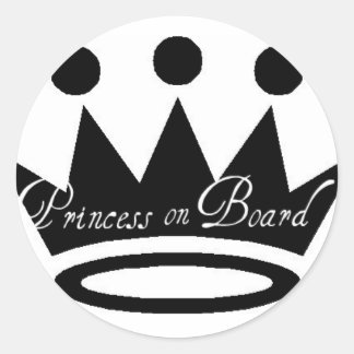 Princess on Board Sticker1 Classic Round Sticker