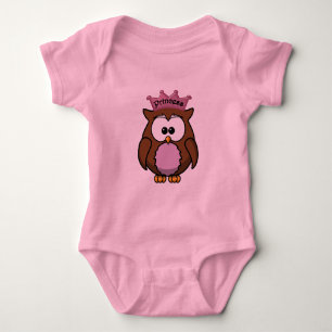 princess owl baby bodysuit