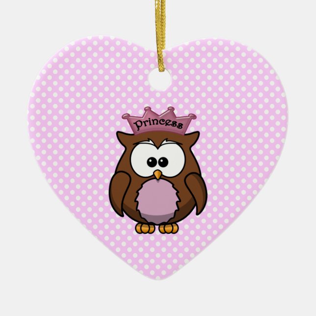 Princess owl ceramic tree decoration (Front)