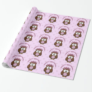 princess owl wrapping paper