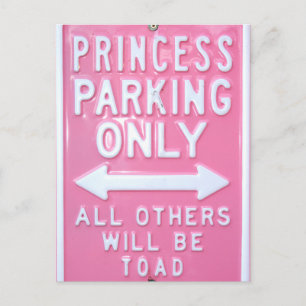 Princess parking only postcard