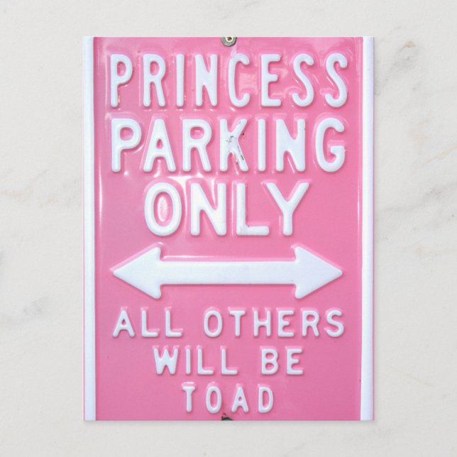 Princess parking only postcard (Front)