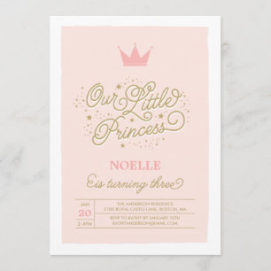 Princess Party 3rd Birthday   Birthday Invitation