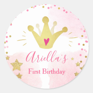 Princess Party Favour Tags Envelope Pink and Gold