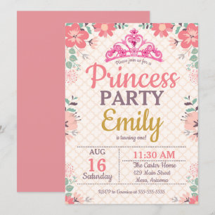 Princess Party For One Year Old Invitation
