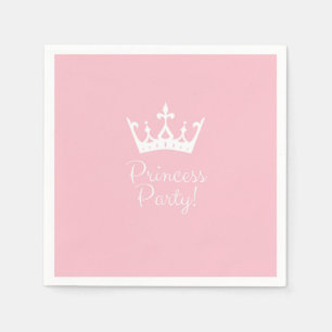 Princess Party Girly Pink and White Napkin