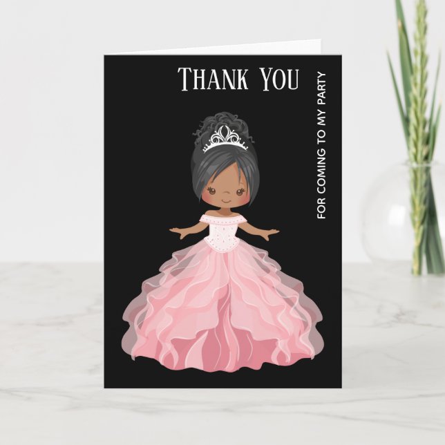 Princess party Gown Dresses Thank You Card (Front)