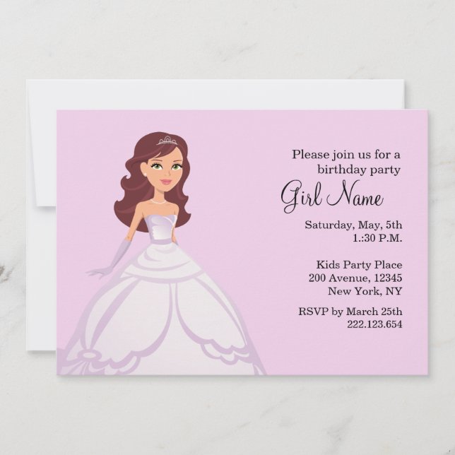 Princess Party Invitation (Front)