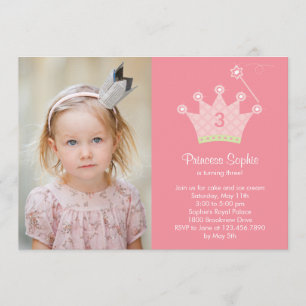 Princess Party Photo Birthday Invitation