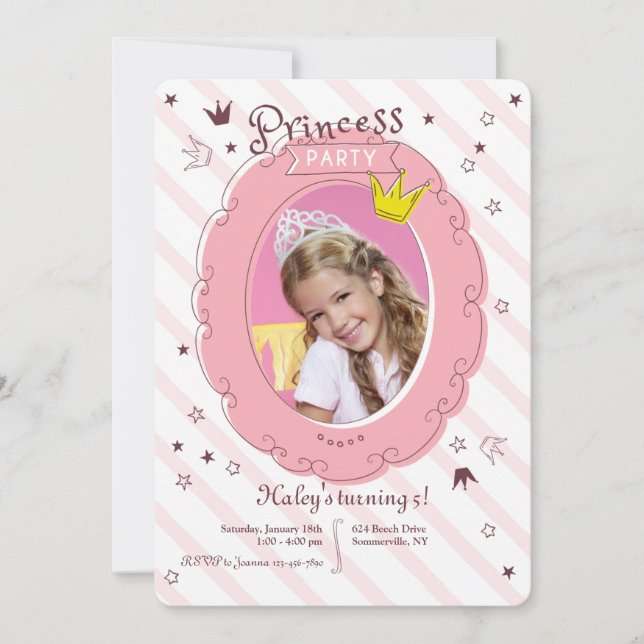 Princess Party Photo Invitation (Front)