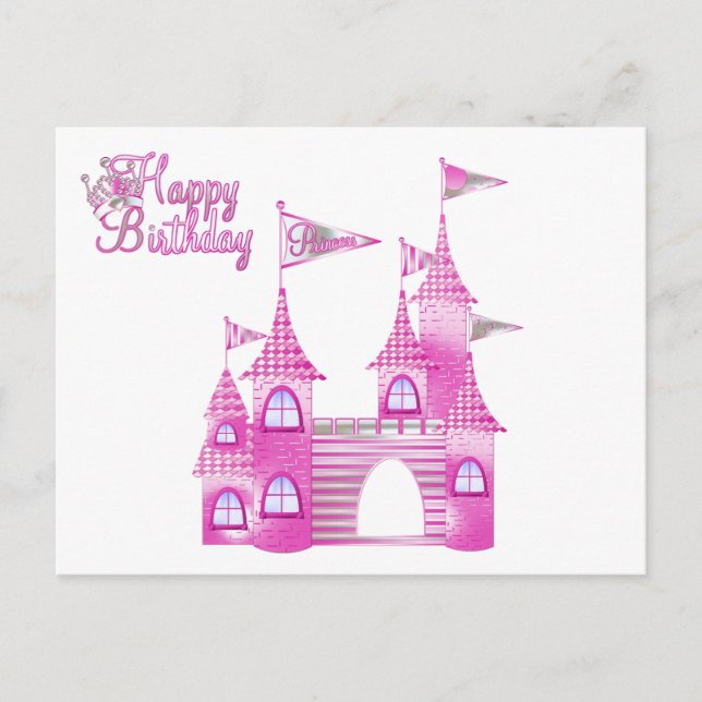 Princess Party-Pink Castle Birthday Invitations (Front)