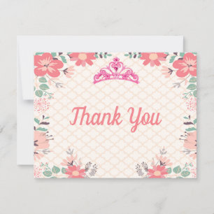 Princess Party Thank You Card