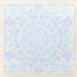 Princess Pastel Mandala Glass Coaster