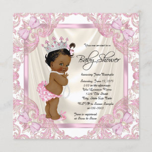 Princess Pearl Ethnic Baby Girl Shower Invitation