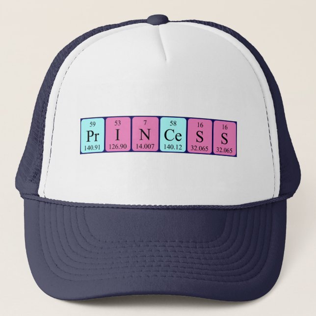 Princess periodic table name hat (Front)