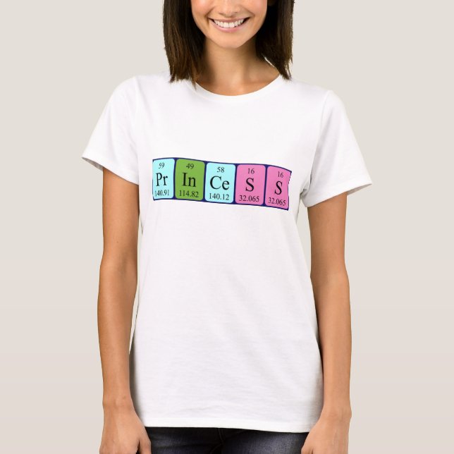 Princess periodic table name shirt (Front)