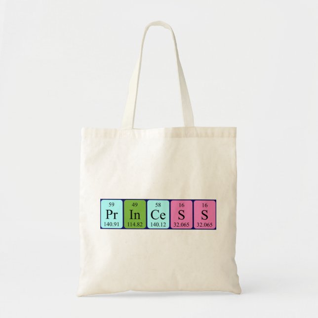 Princess periodic table name tote bag (Front)