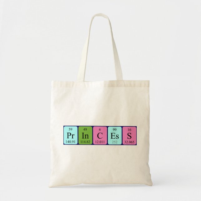 Princess periodic table name tote bag (Front)