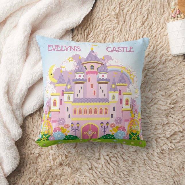Princess! Personalised Castle Throw Pillow (Blanket)