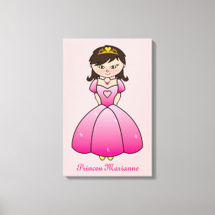 Princess Personalised Girls Room Canvas Wall Art