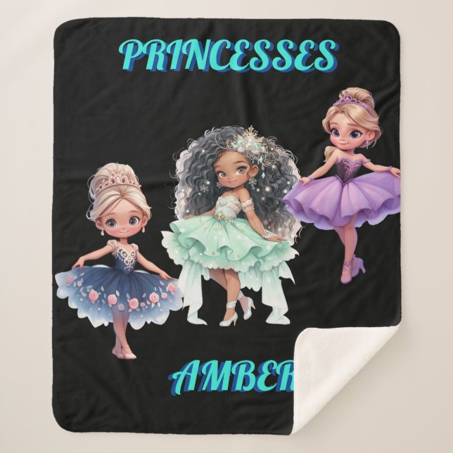 "PRINCESS" PERSONALIZED  SHERPA BLANKET (Front)