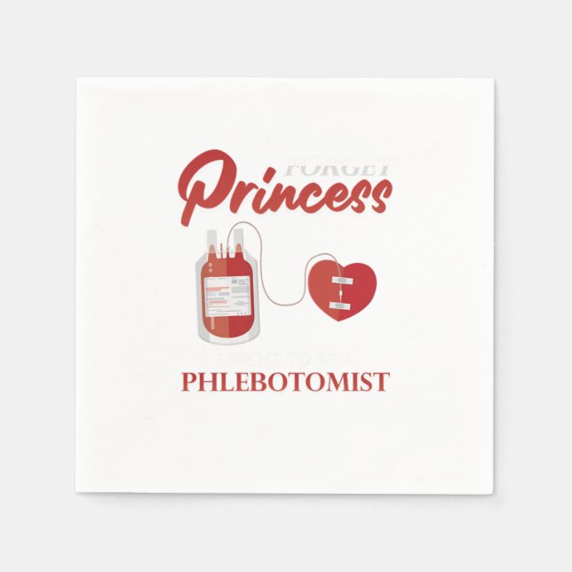 Princess Phlebotomist Phlebotomy Blood Syringe Gif Napkin (Front)