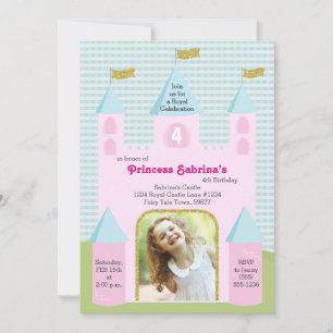 Princess Photo Birthday Party Castle Invitation