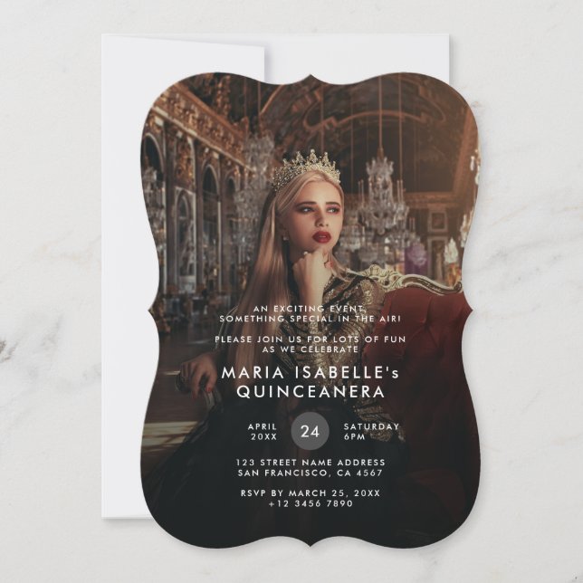 Princess Photo Quinceañera Birthday Invitation (Front)