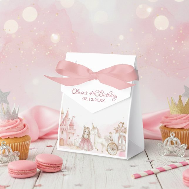  Princess Pink 4th Castle Unicorn Birthday Party  Favour Box (Creator Uploaded)