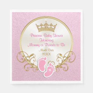 Princess Pink and Gold Baby Shower Napkins