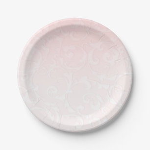 Princess Pink Damask Storybook Elegant Wedding Paper Plate