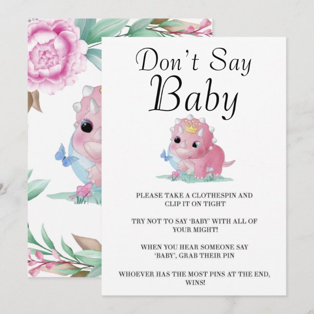 Princess Pink Dinosaur Peony Don’t Say Baby (Front/Back)