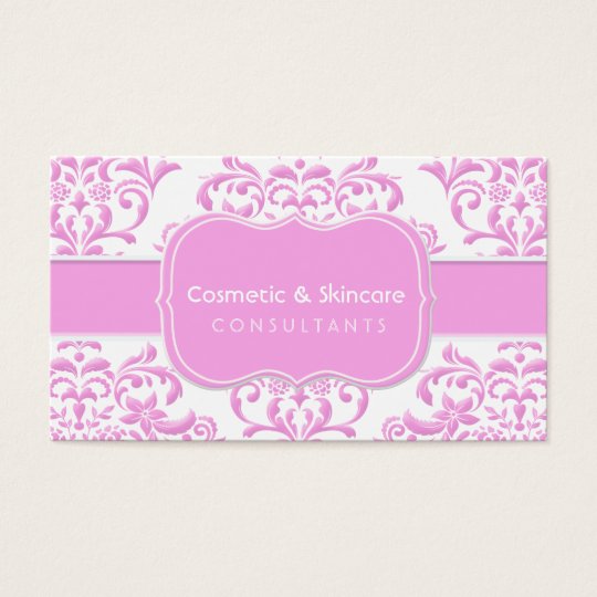 Princess Pink Floral Damask Business Card